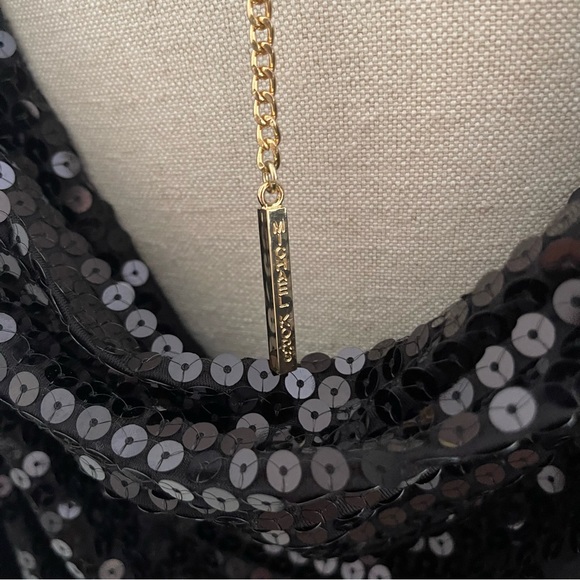 Michel Kors Sequin long sleeve back drapes size Large - Picture 6 of 12